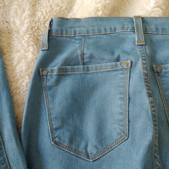 Judy Blues 5/27 Hippie Flare Stretch Raw Hem Denim Jeans - Picture 8 of 13